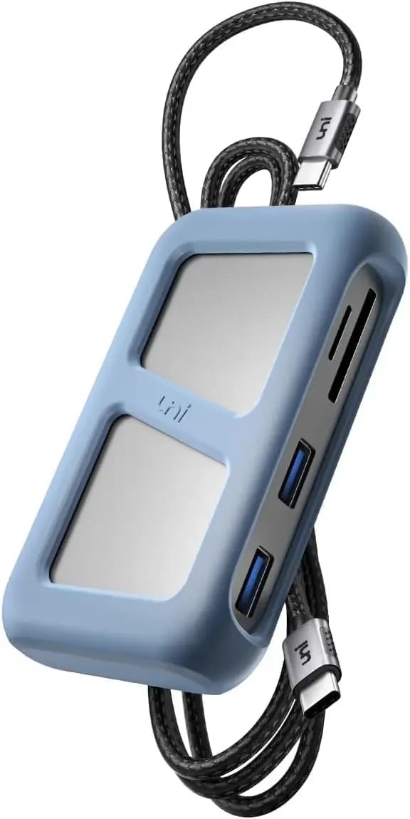 Hub USB C 8-in-1 con HDMI 4K, LAN Gigabit, PD 100W, USB 3.0 per iPad Pro, MacBook, Dell XPS, Galaxy - Cavo da 3 Piedi