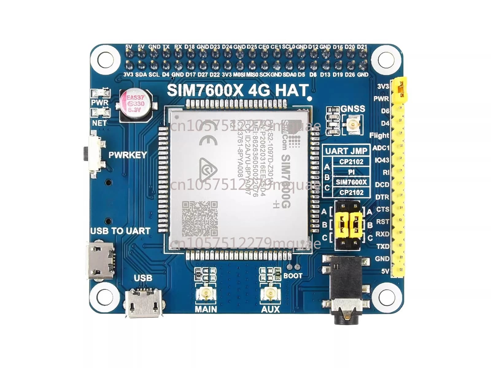 Modulo SIM7600G-H per Raspberry Pi 4G, scheda di espansione con modulo GNSS, comunicazione globale, compatibile con 3G/2G