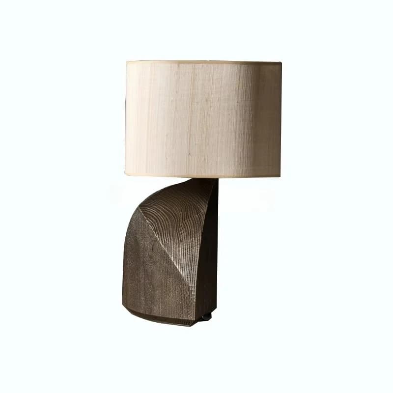 Nuova lampada da scrivania in tessuto con lampada da scrivania in resina geometrica di forma irregolare