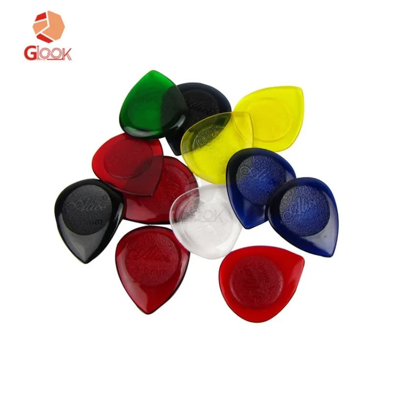 Alice Clear GuitarPick 12 pezzi Colore casuale Plettri in ABS Plettro per chitarra in legno Plettri per chitarra elettrica Accessori per chitarra