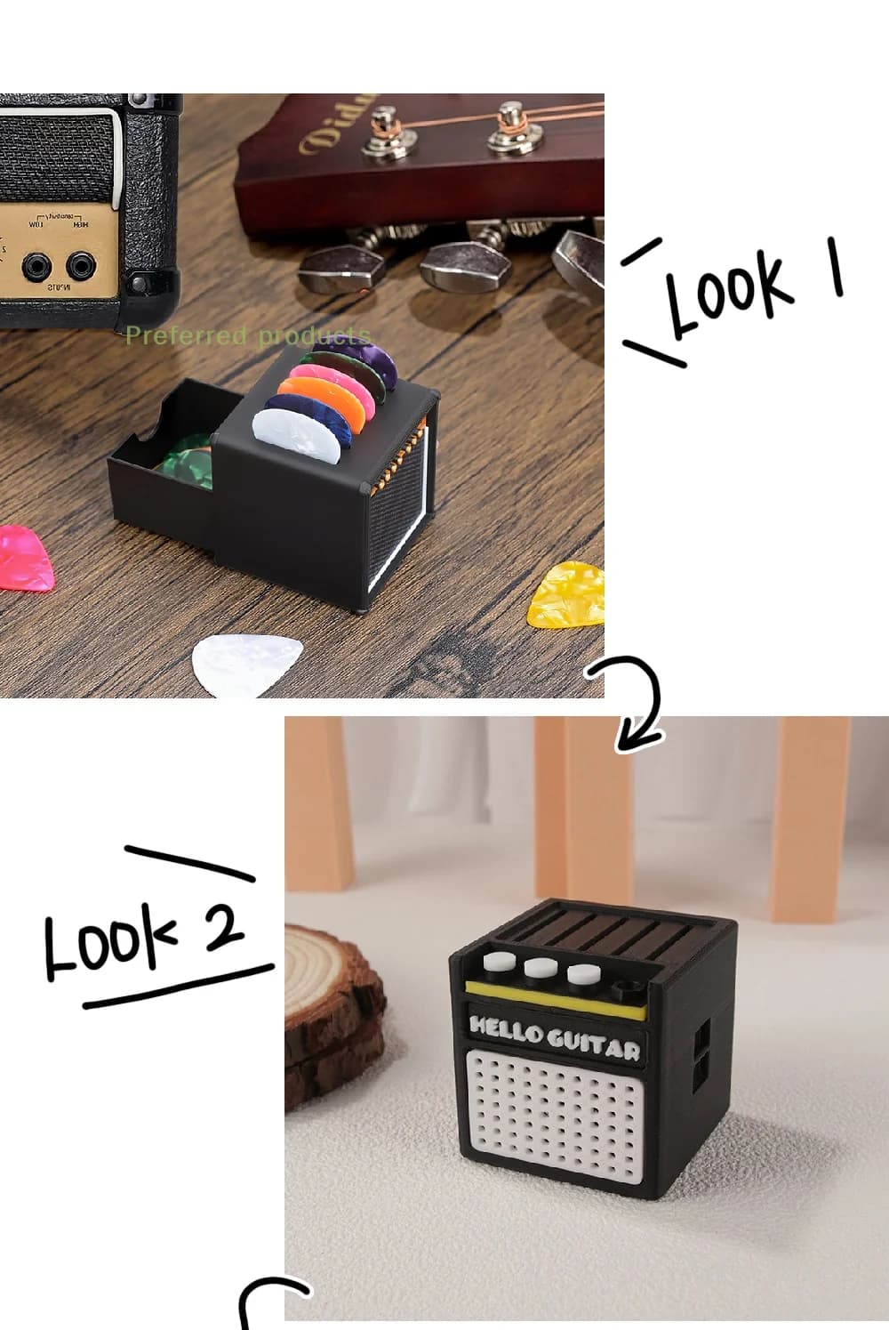 Soluzione di stoccaggio per plettri per chitarra definitiva: supporto portatile stampato in 3D con cassetto; Schermato da acqua e polvere.