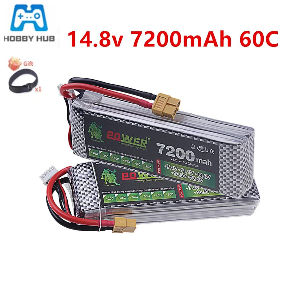 Batteria Lipo 4S 14,8 V per 7200 mAh 60C per aereo RC Quadcopter Drone FPV Barca Elicottero