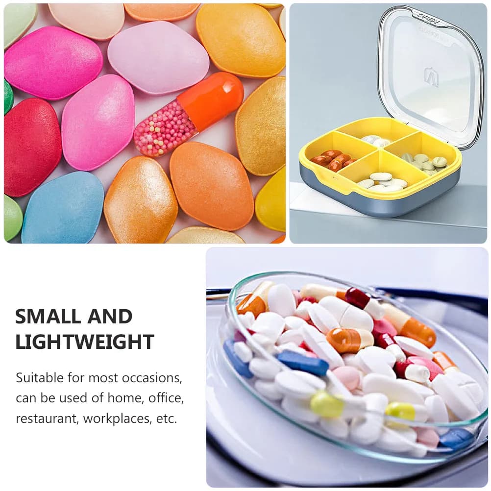 Premium Portable Container Lightweight to 6 Parts for Pills, Vitamins and Supplements - Sealed for Travel