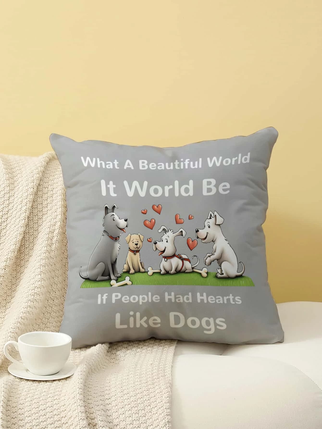 Fodera per cuscino con stampa di citazioni per amanti dei cani, federa decorativa per divano, camera da letto, soggiorno, letto, sedia da ufficio, decorazioni per la casa