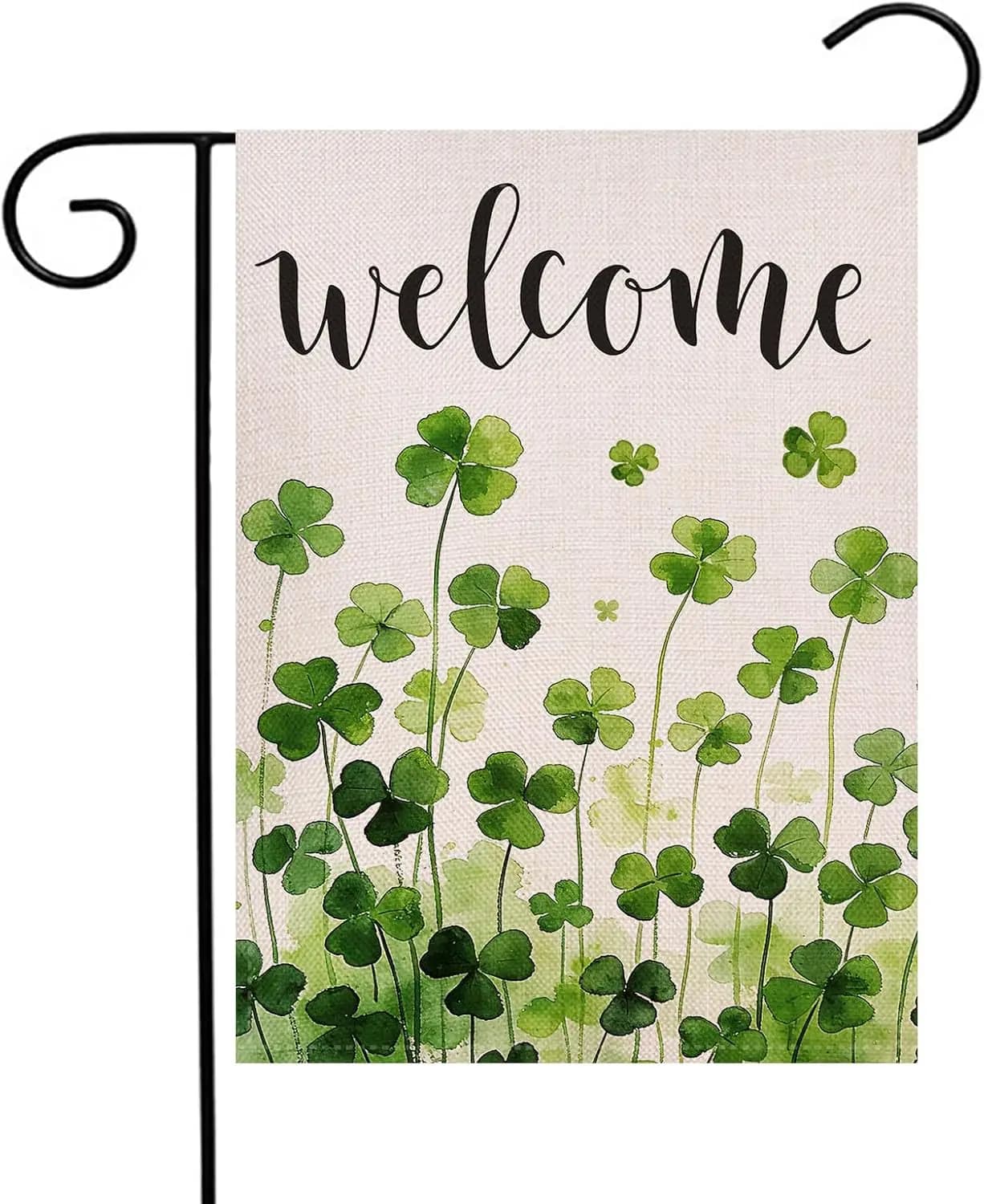 Watercolor Clover St Patricks Day Garden Flag 12.5x18 Inch Double Sided, Shamrock Welcome Yard Outdoor Flag WWP zzo