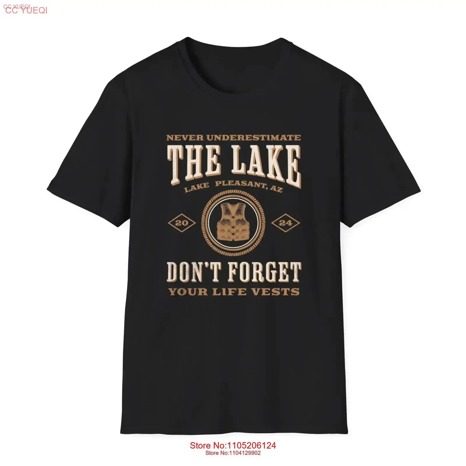 Maglietta Lake PleasanT Non sottovalutare mai, non dimenticare i tuoi gilet di vita AZ Boat Lover Reservoir Arizona presente vintage