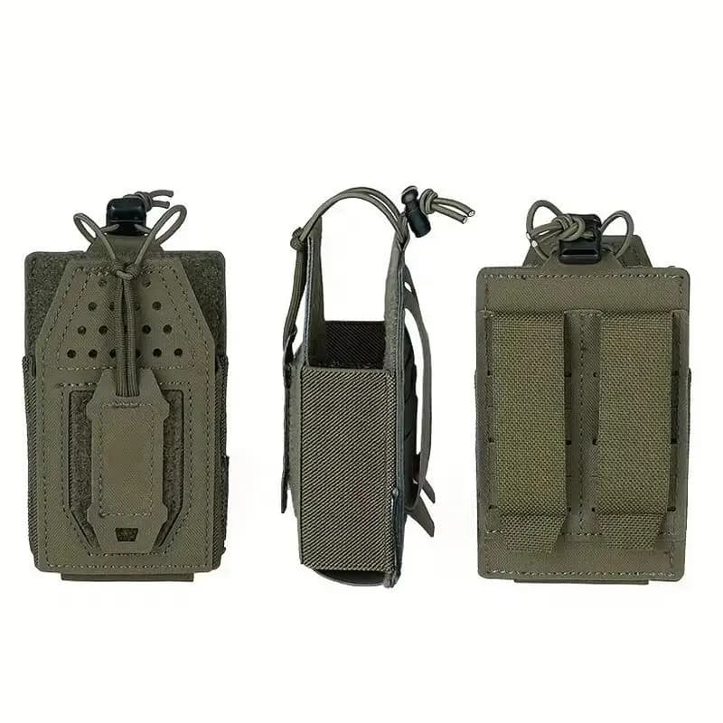 1pc Tactical Two Way Radio Pouch Molle System Walkie Talkie Carrying Case Holder Nylon Equipment Bag