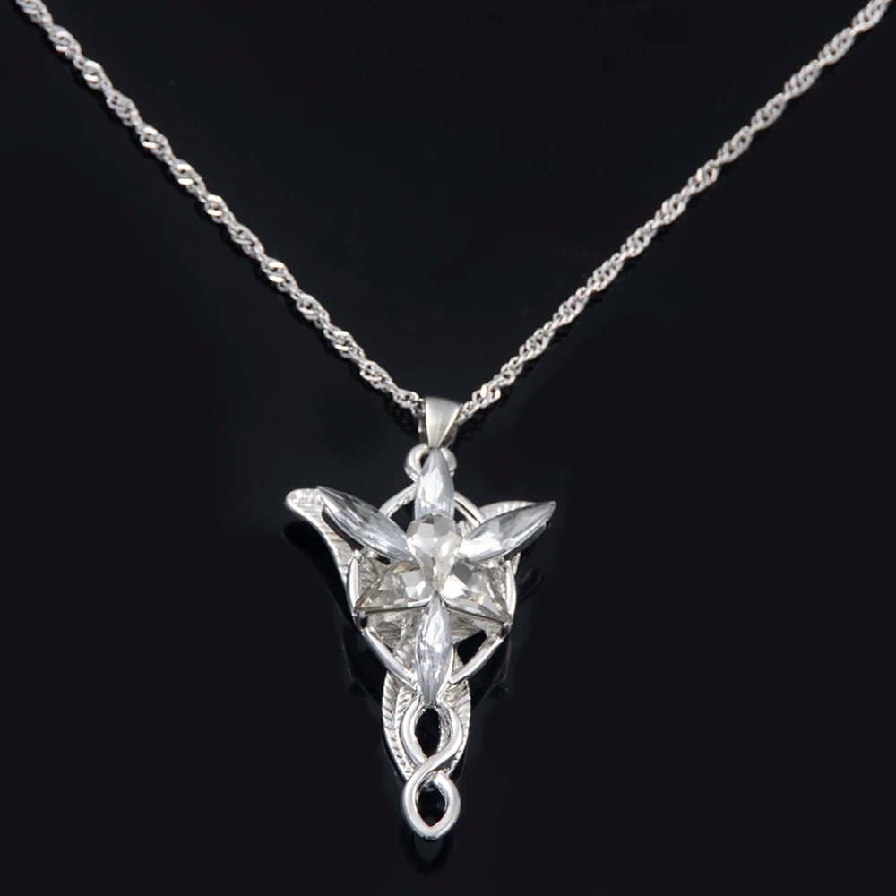 Collana Il Signore degli Anelli Elfo Principessa Arwen Twilight Star Collane con ciondolo in cristallo per donna Girocollo Regalo di gioielli