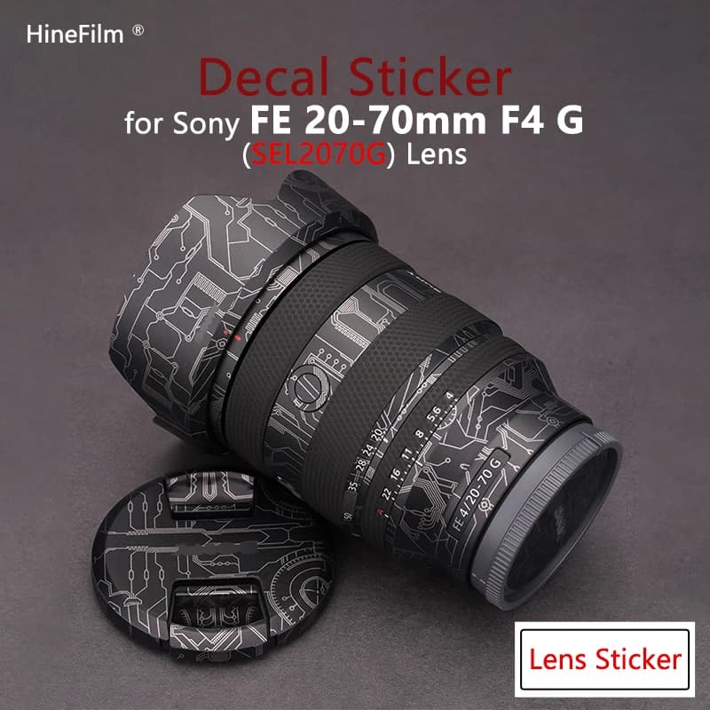 Hinefilm Pelle per SEL2070G Pelle per lenti FE20-70F4G Pelle per decalcomania protettiva per Sony FE 20-70mm F4 G Adesivo per lenti 20-70 f4G Warp Cover
