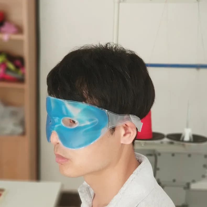 Mask Full Face Massage Hot/Freddo with Gel Refreshing, Mask Eyes and Faces, Ice Cream for Sleeping, SPA Treatment Face