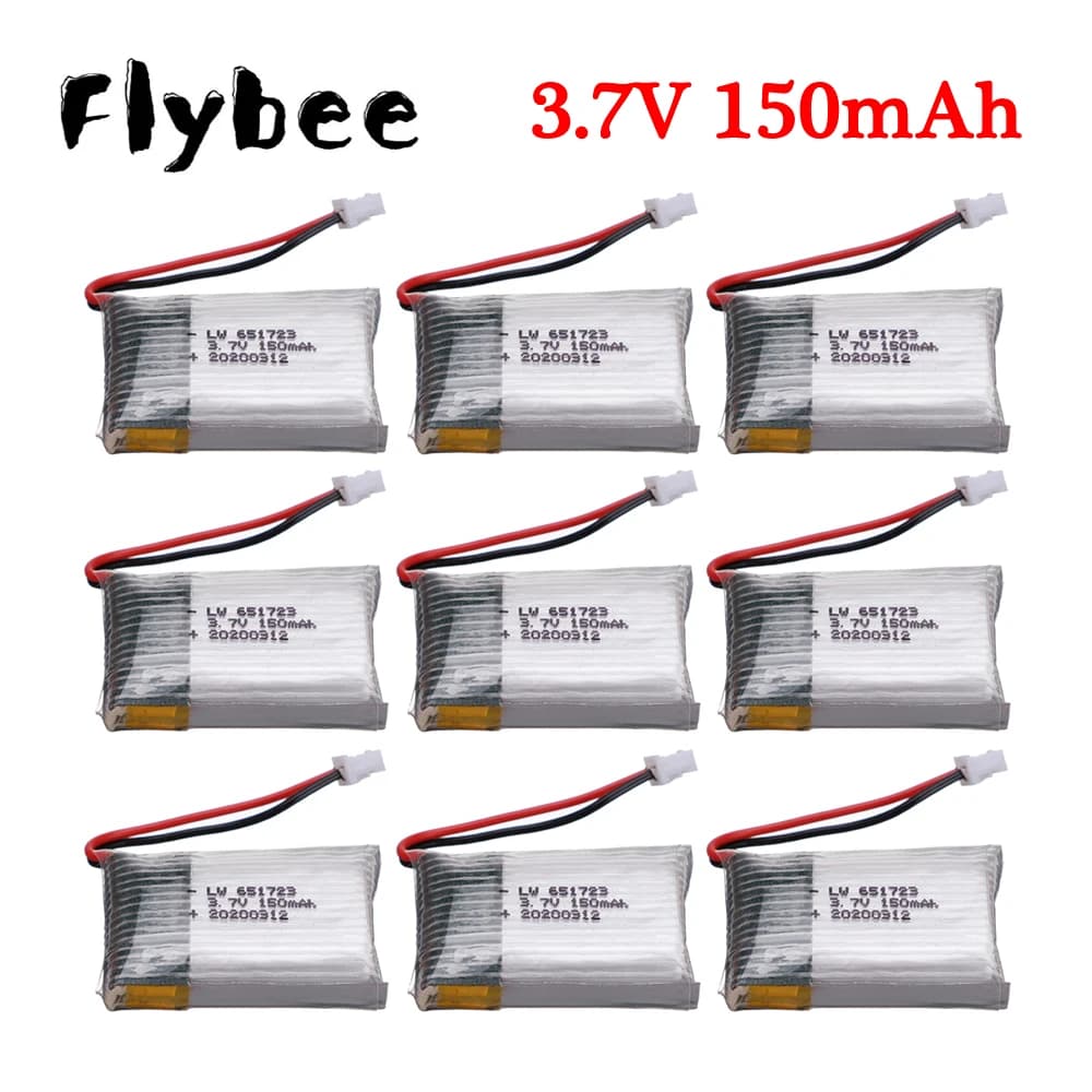 3.7 V 150 mah 651723 per H20 S8 M67 U839 RC Quadcopter elicottero pezzi di ricambio 3.7 V LiPo batteria per H20 giocattoli Droni batterie