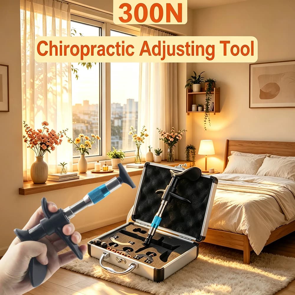 300N Manual Chiropractic Adjusting Gun Spinal Correction 4 Heads Spine Massage Corrector Body Relax Health Care Massager