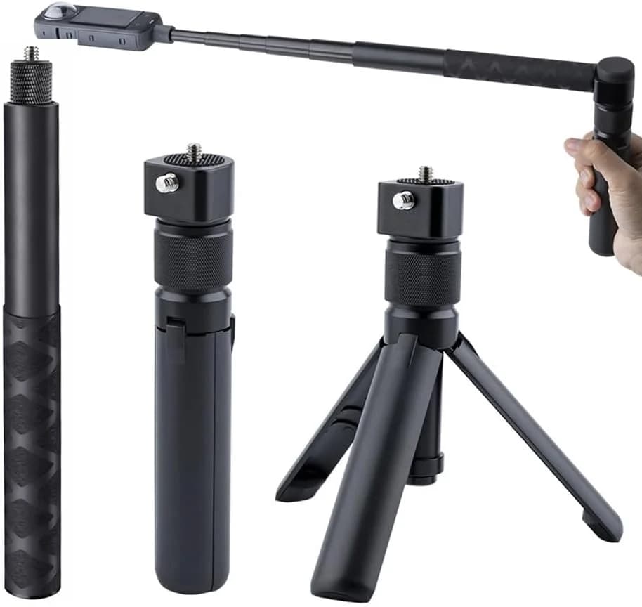 AOPATU Bullet Time Handle Tripod with 1.2M Invisible Selfie Stick, 360° Rotating Grip & Tabletop Stand for Insta360，Dji Pocket