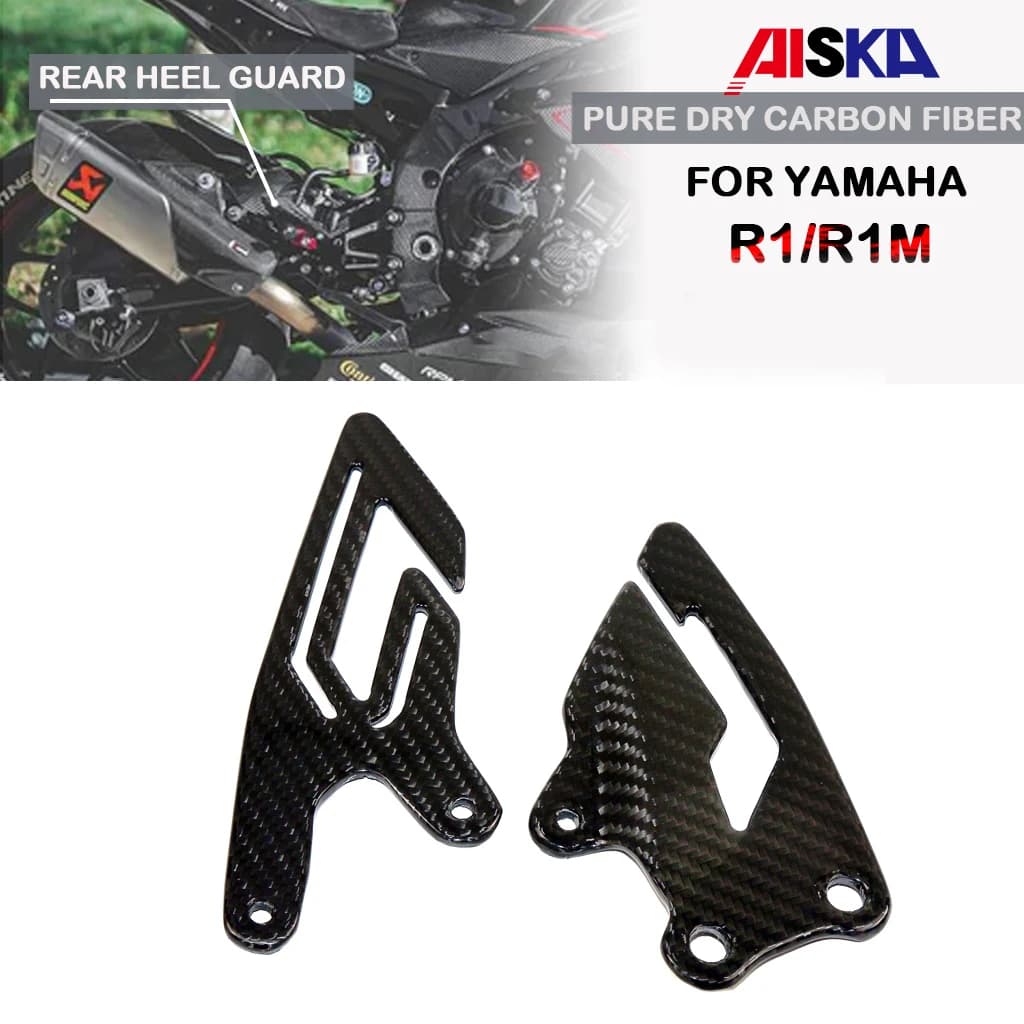 Accessori moto Poggiapiedi Tallone Guard Piatti Kit Carena In Fibra di Carbonio A Secco Per YAMAHA YZF R1 R1M 2015-2024 2021 2022 2023