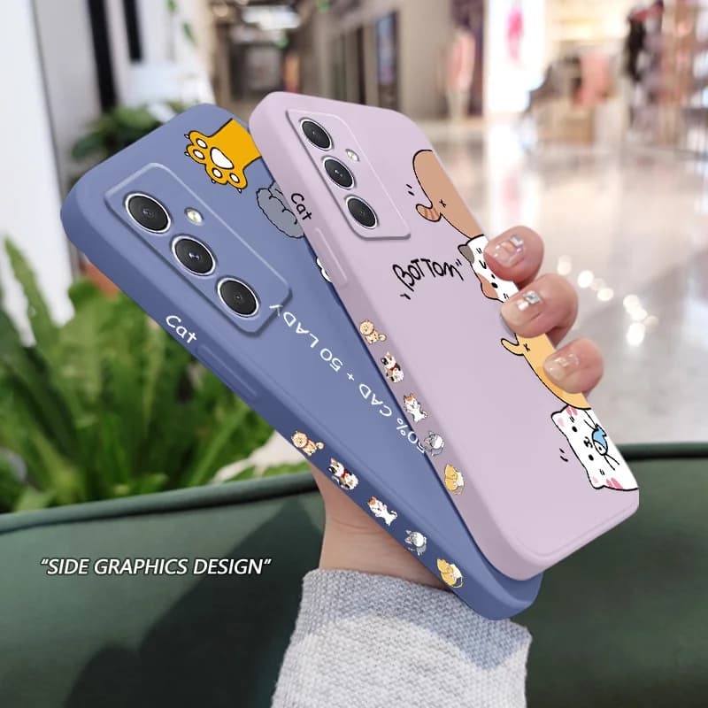 Cover per telefono con motivo lettiera per gatti per Samsung Galaxy A37 A57, in silicone liquido