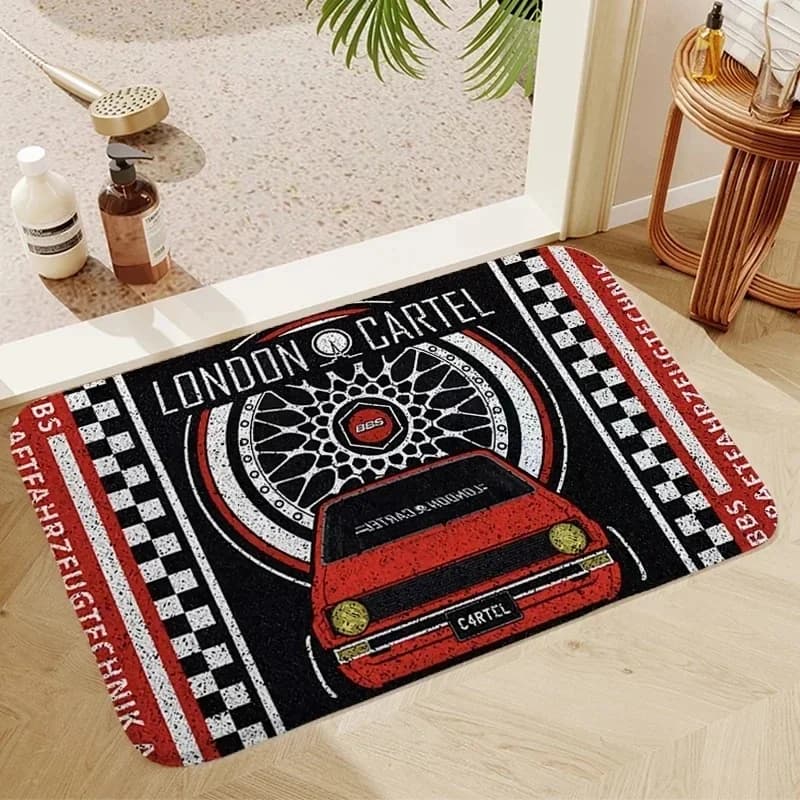 BBS Racing Car Mats Kitchen Mat Balcony Room Rug Carpet Home Foot Doormat Entrance House Hallway Decoration Door Mat Welcome Mat