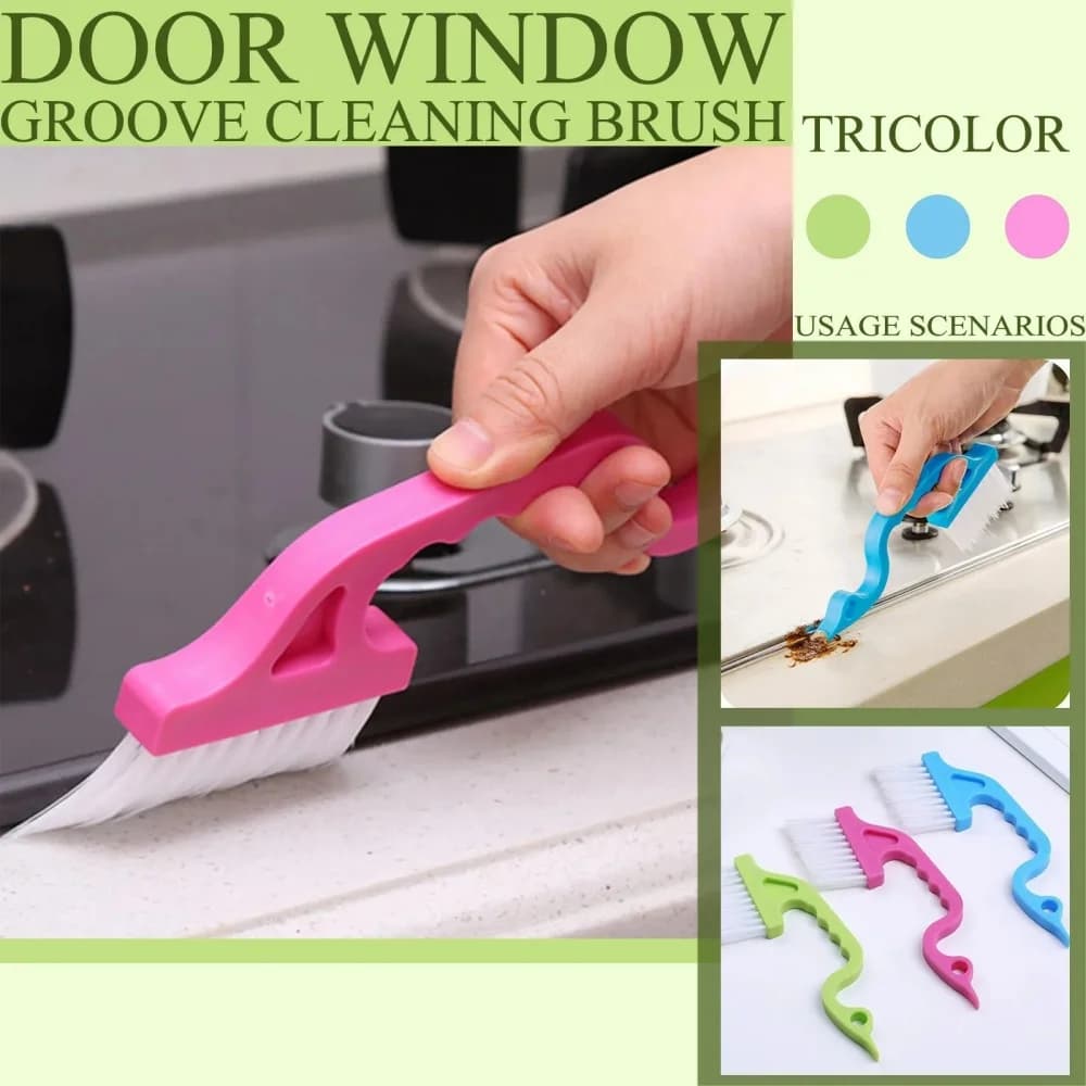 Spazzola per la pulizia delle fessure 2 in 1 con paletta piatta, un accessorio utile per la pulizia di cucina, bagno, WC e casa.