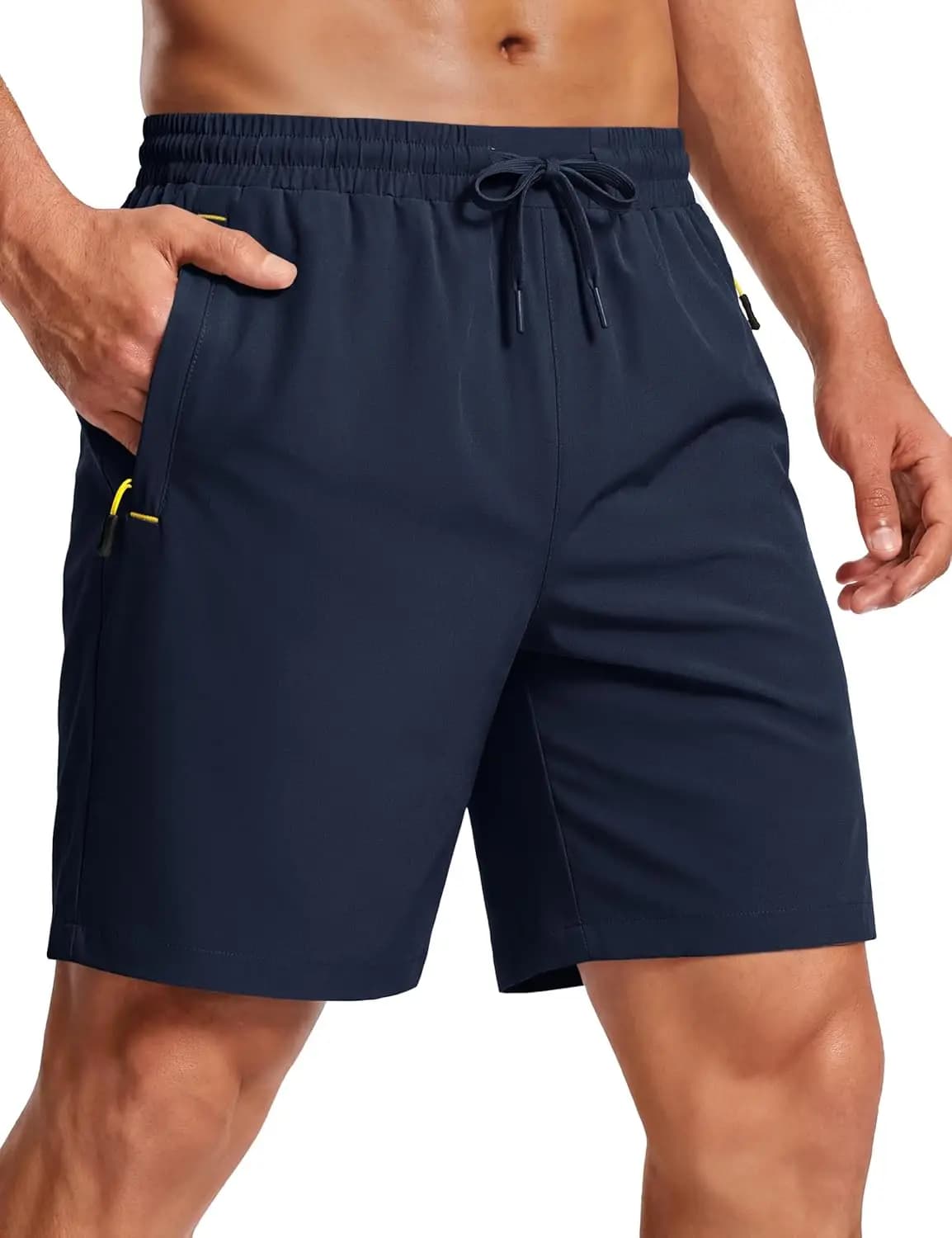 Pantaloncini da trekking da uomo 7' ad asciugatura rapida, leggeri, con 3 tasche con cerniera, per allenamento estivo, palestra, corsa, atletica.