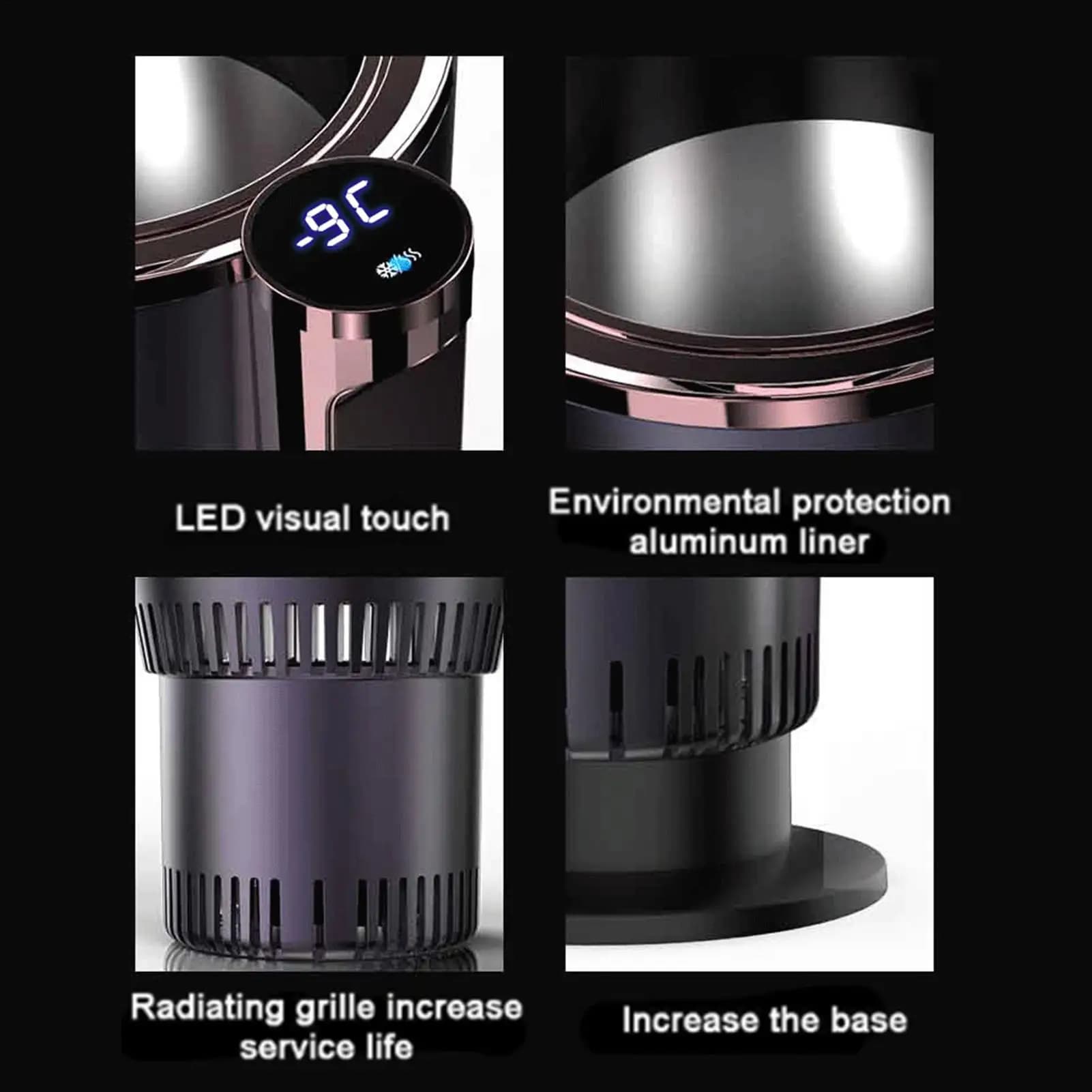 Electric Kettle for Car Multi-Temperature Drinks Cooling Device Quick Heating Cooling Portable Travel Cup Picnic Road Trip Trip Campsite Auto Kitchen