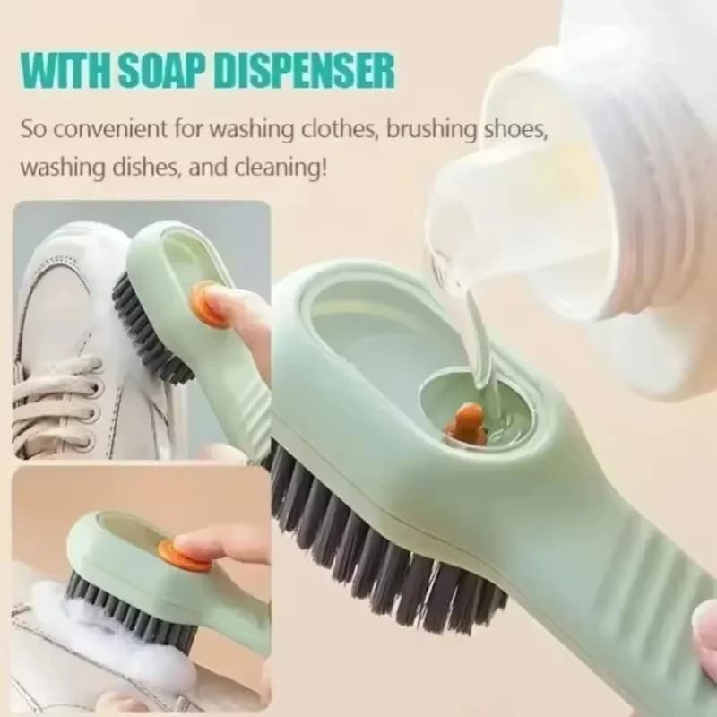 Spazzola per scarpe per pulizia multifunzione Spazzola per scarpe liquida automatica morbida Spazzola per vestiti liquida con manico lungo Strumenti per la pulizia della casa