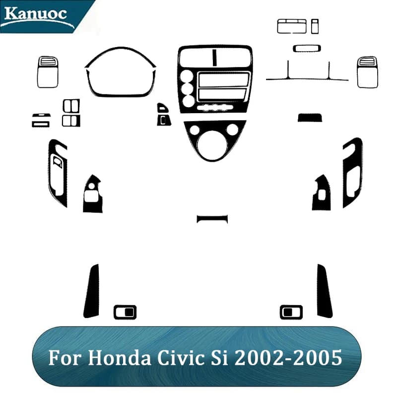 Adesivi ABS Jet Black per Honda Civic Si 2002 2003 2004 2005 Accessori decorativi per interni auto