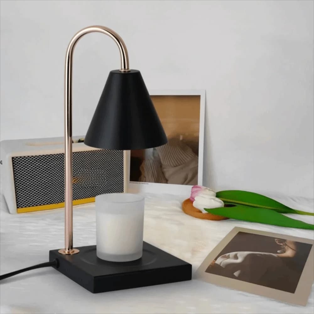 Aroma Diffuser Candle Warmer Lamp Aromatherapy Desk Lamp Candle Melt Warmer EU Plug Solid Wood Base Candle Heating Lamp