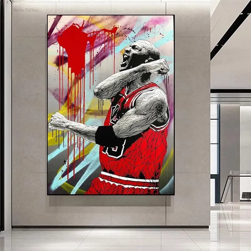 Basket Graffiti Canvas Poster Inspirational Sports Wall Art Ragazzi Room Decor Decorazione domestica senza cornice