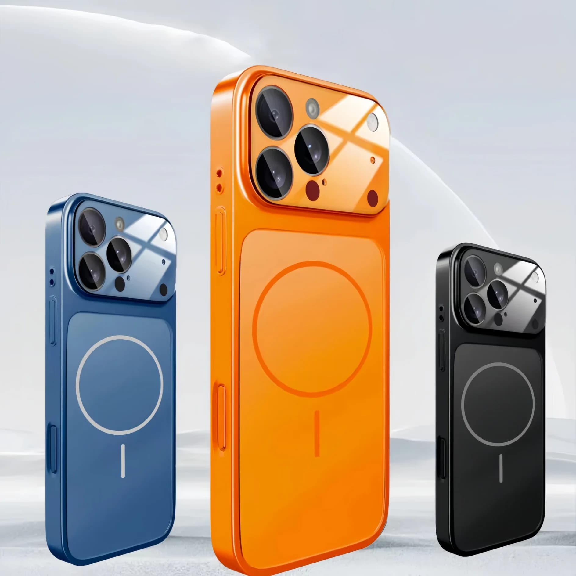Original Luxury Opaca Protective Case for iPhone 17 Air 16 15 14 13 Pro Max, Magnetic Refill Cover Wireless