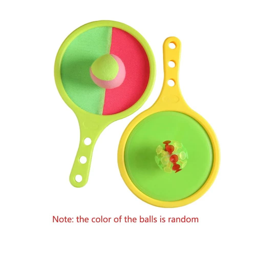 Set di Palle da Lancio e Presa con Disco, Design Divertente, 2 Palline con Ventosa, Stile Tennis, Gioco Adesivo per Parchi