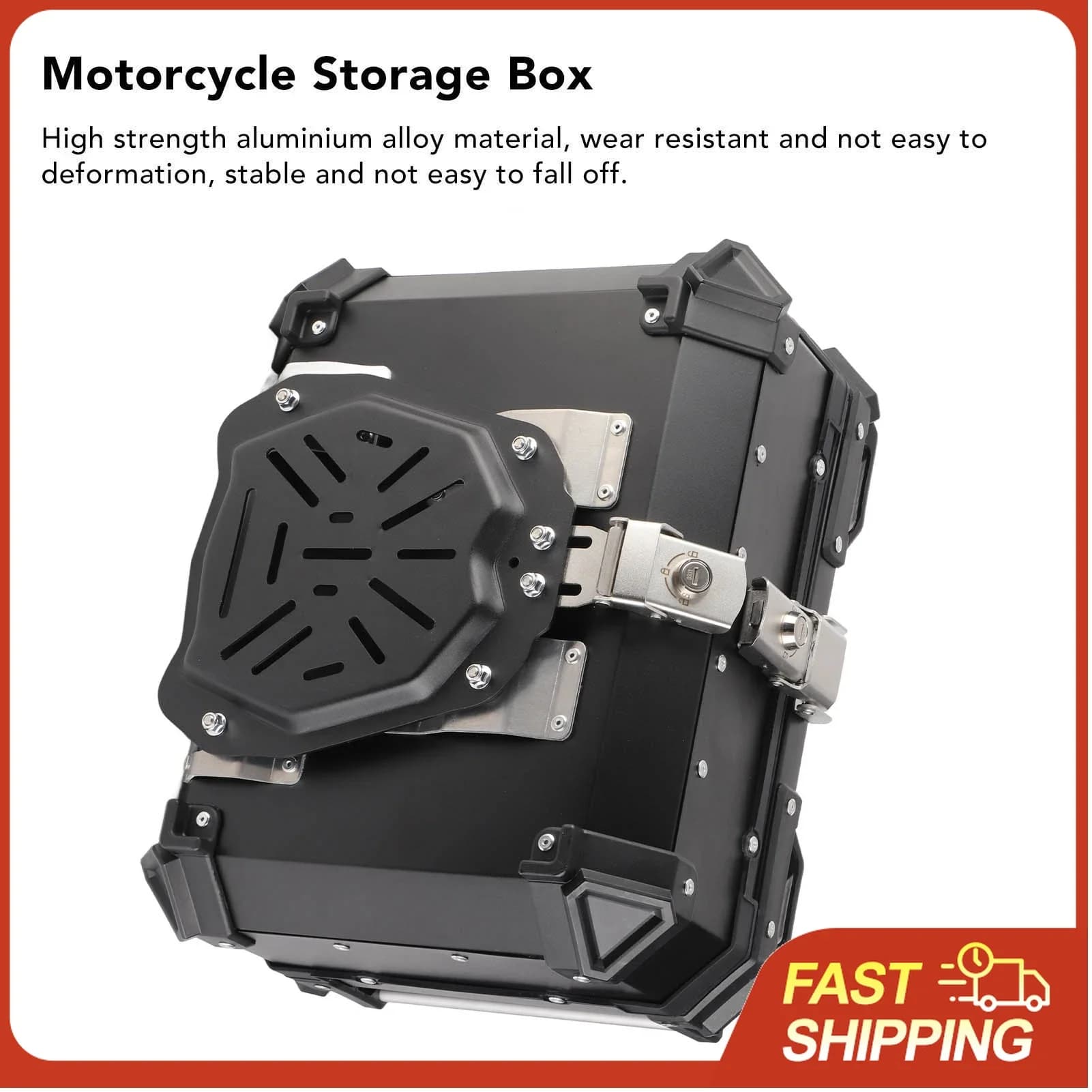 Bauletto Moto 28L con Base Rimovibile a Sgancio Rapido, Rivestimento in Schiuma EVA Antiurto, Valigia Superiore per Casco e Attrezzatura