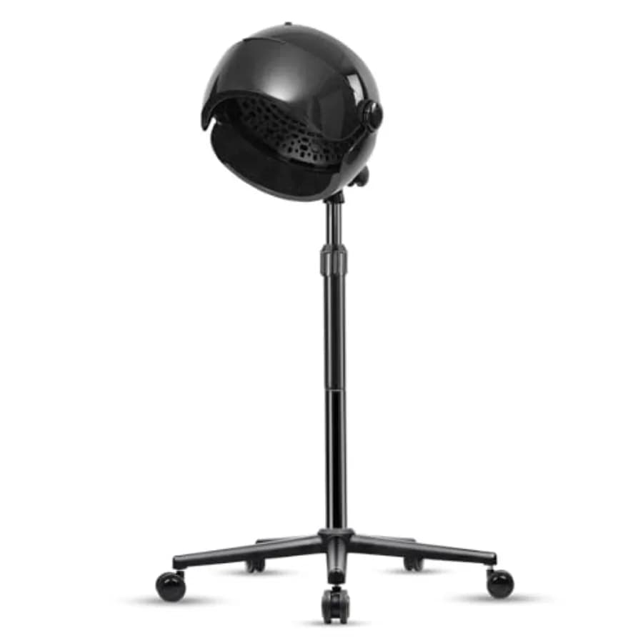 Hair dryer with Wheel Cap with Digital Display and Touch Controls, 3 Temperature Settings, Black, for Professional and Home Use