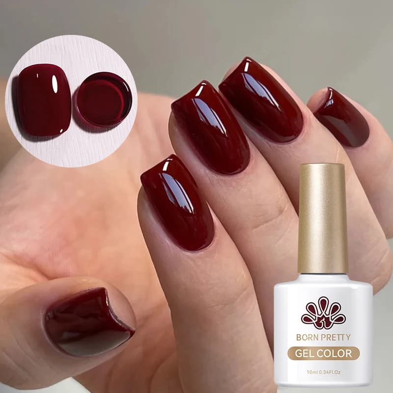 BORN PRETTY 10ml ANCORA Red Series Gel Smalto per unghie Inverno Rosso scuro Glitter Nail Art Smalto Semipermanente Soak Off UV LED Gel