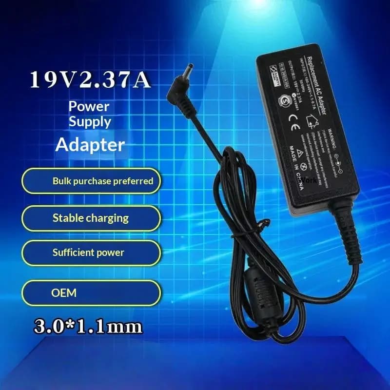 1 Set 19V 2.37A 45W Laptop Charger – Compatible with P214, TMP214-52/53/54, P215-52, A314-36P, A314-22 Models
