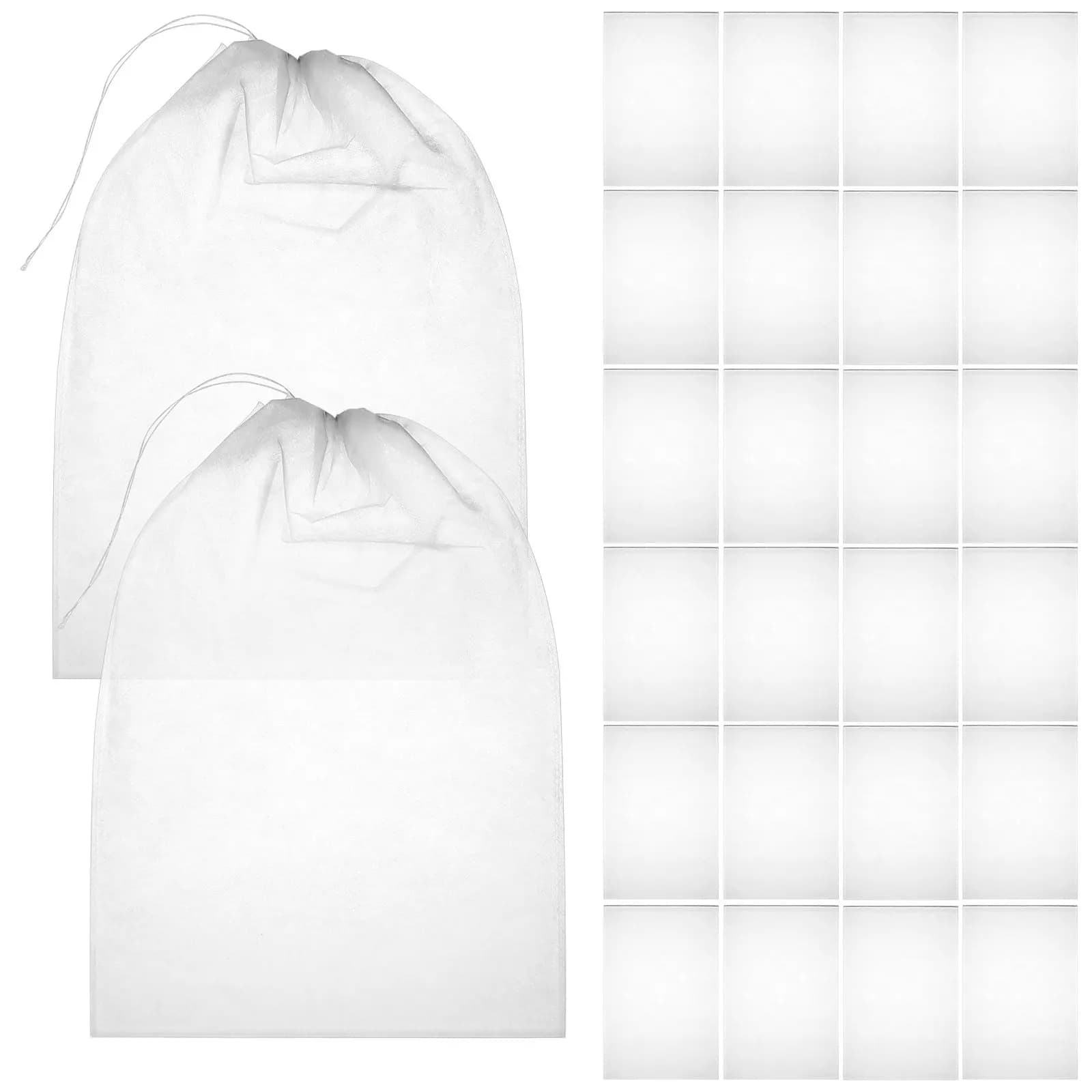 100 sacchetti portaoggetti in tessuto non tessuto con coulisse, riutilizzabili, semitrasparenti, leggeri, per vestiti, scarpe, organizer da viaggio, antipolvere, piccoli