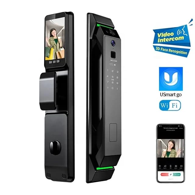 Videocitofono con riconoscimento facciale automatico 3D Serratura intelligente con telecamera Wifi Impronta digitale Password App chiave Serrature digitali