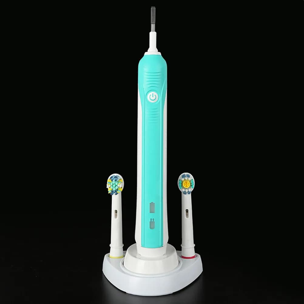 2 Pezzi Supporto Minimalista in PP per Spazzolino da Denti, Base Creativa Salvaspazio per Spazzolino Elettrico da Appoggio per Lavabo Bagno