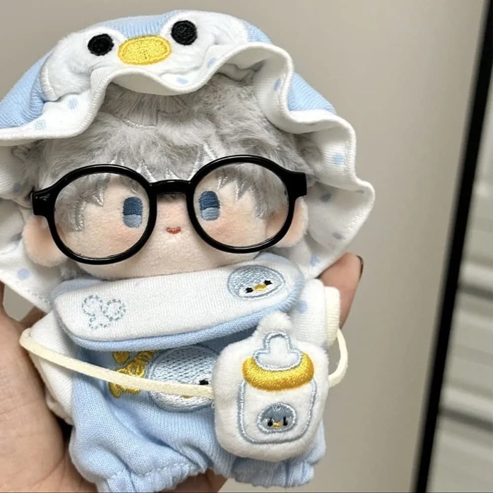 1 set Pinguino Bambino 10 cm Vestiti di cotone Biberon Vestito Vestiti di cotone Set Simpatico cartone animato 10 cm Vestiti regalo
