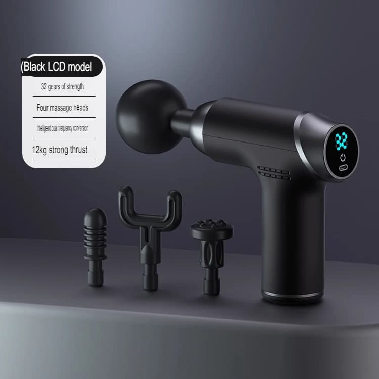 Massage Pistol Muscle Relaxation Deep Fabric Massage Neck Massage Dynamic Vibrator Portable Back Display Massage with Strap Gun