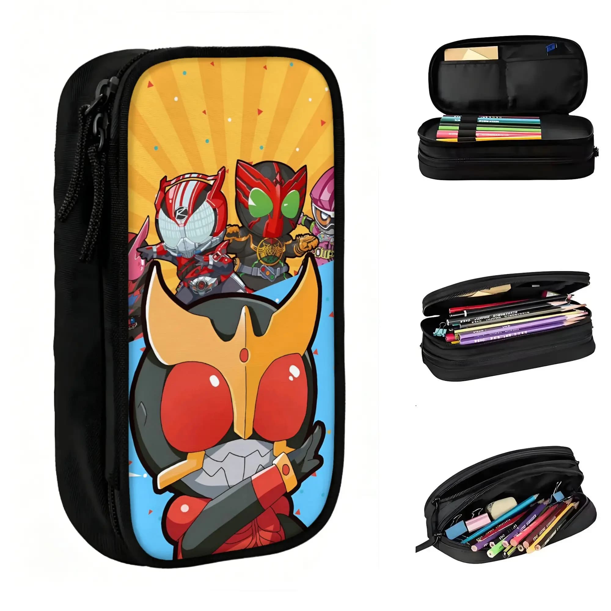 Custom Anime K-Kamenes R-Rideres Mangas Pencil Cases for Girl Boy Large Capacity Pen Box Bag School Accessories