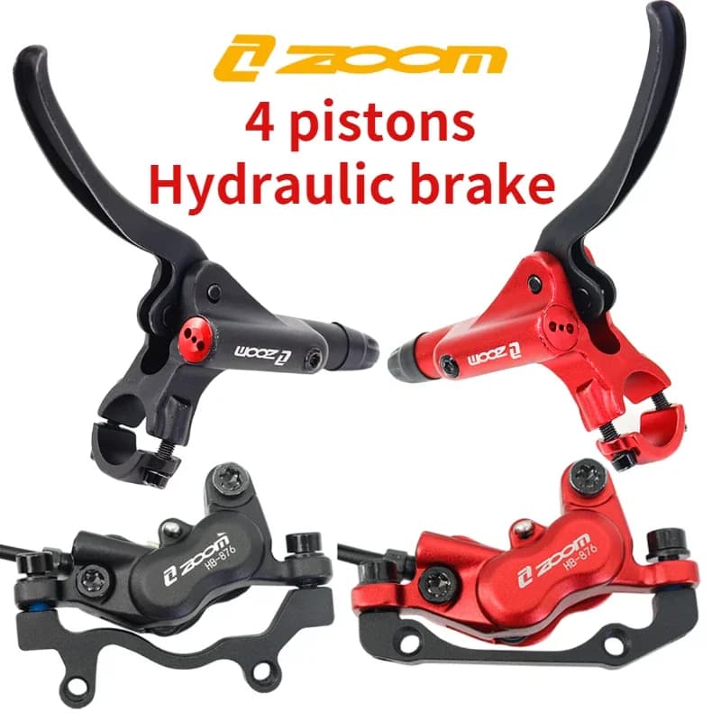 ZOOM HB876 Freno a disco idraulico per bicicletta a quattro pistoni anteriore e dietro 800mm/1400mm Kit set freno a pressione olio per bici MTB
