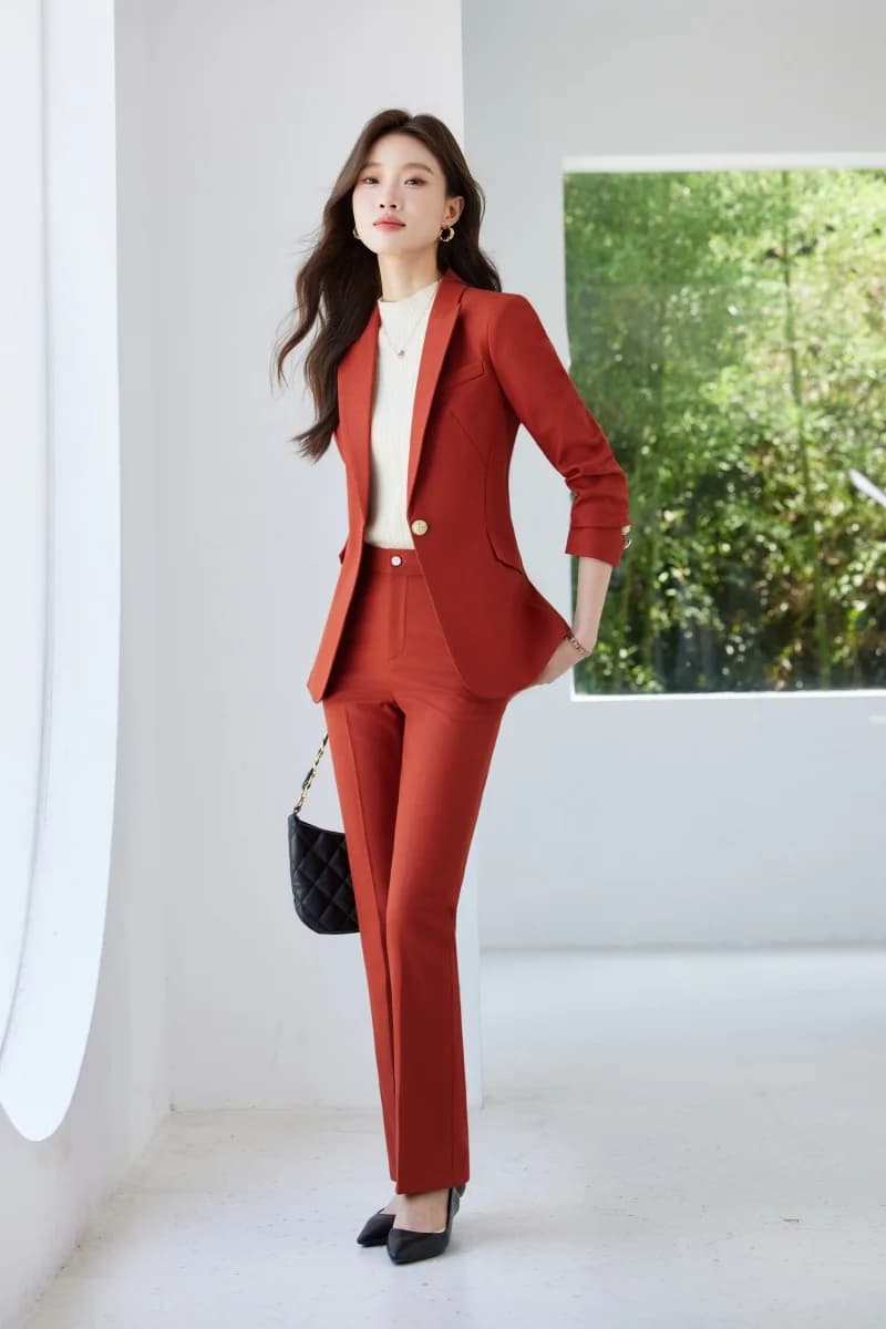 Alyssa Fashion Business Women's High-Quality Two-Piece Set Pants + Suit Jacket Elegant Attractive Autumn Winter New Arrival