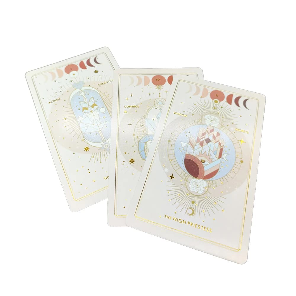 Set di Carte dei Tarocchi 12X7CM con Doratura per Principianti, con Rilievi Dorati per Donne, con Guida in Carta