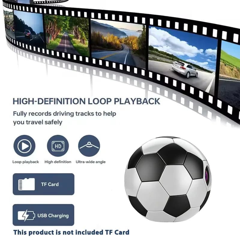 Mini Telecamera di Sicurezza a Forma di Pallone da Calcio, WiFi Wireless HD, Monitoraggio Remoto Domestico, Videocamera Intelligente Portatile per Sorveglianza Interna ed Esterna