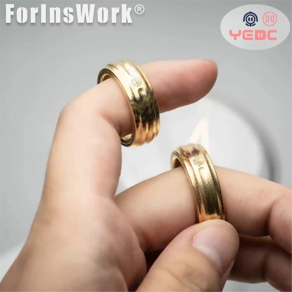 YEDC Mokume Legno Grano Oro EDC Fidget Toy Finger Spinner Metallo Fidgets Toys