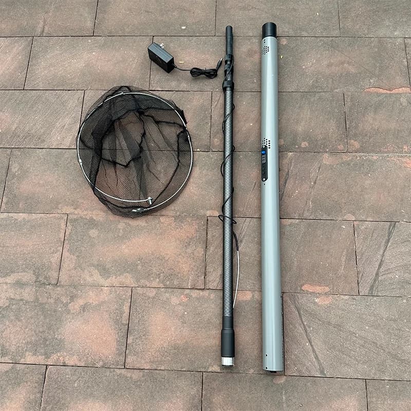 Set di Attrezzatura da Pesca con Rete e Canna Pieghevole e Telescopica Integrata CNC