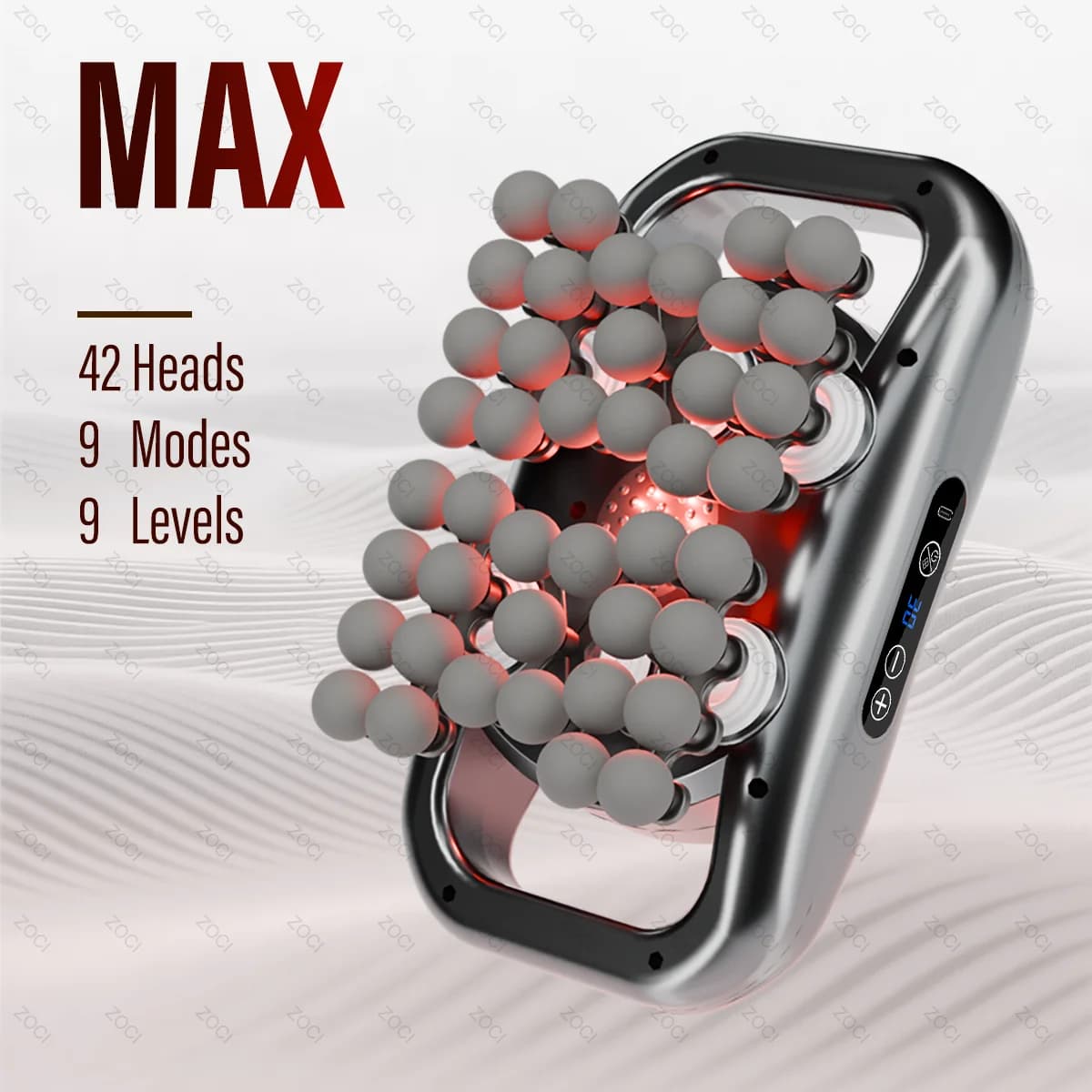 Professional Muscular Massage Gun with 42 Heads, Powerful Deep Vibration Massage for Spalles, Life, Back, Legs and Body