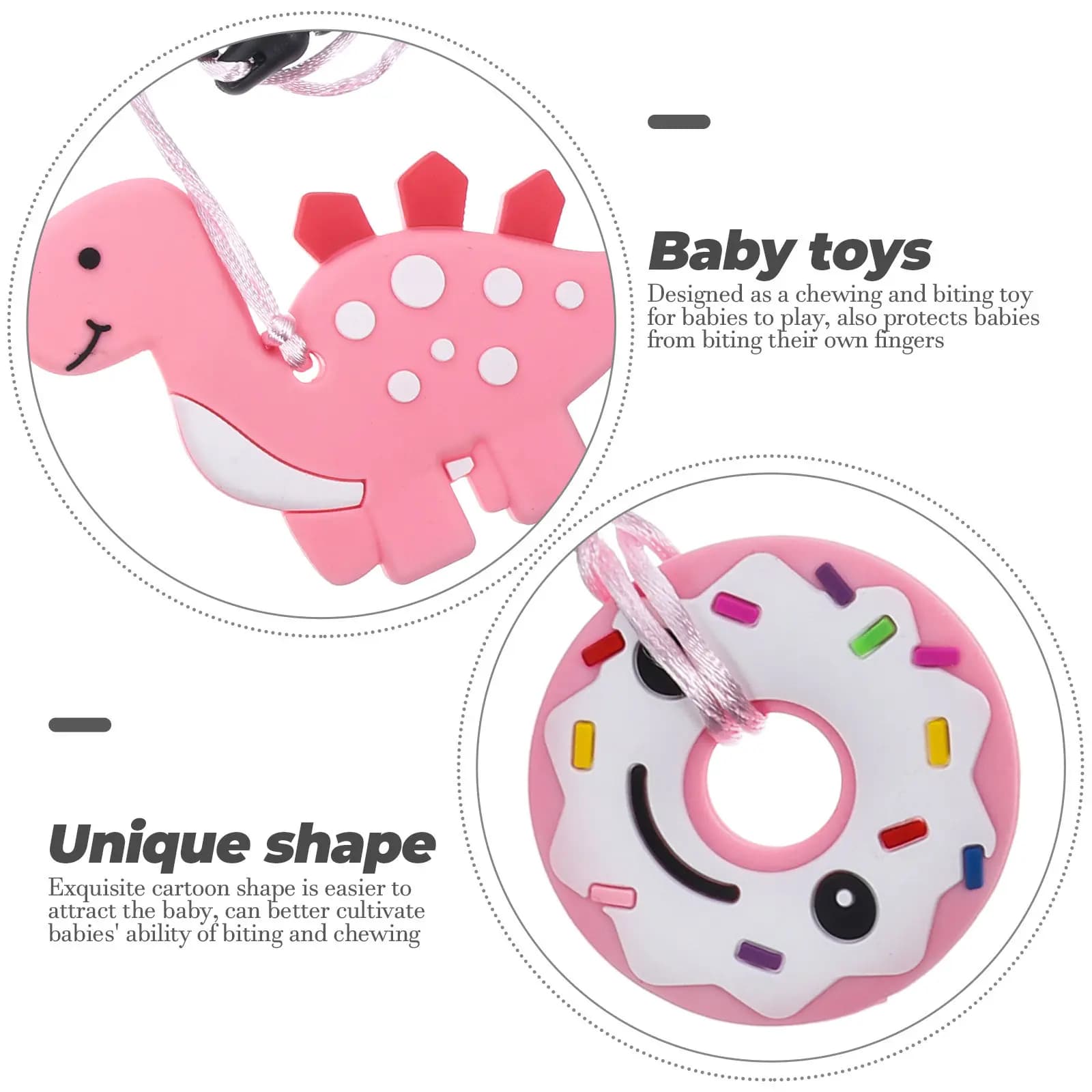 3 pezzi di dentifrici in silicone a forma di cartone animato per neonati da 0-6 e 6-12 mesi, regalo per neonati e neonate.