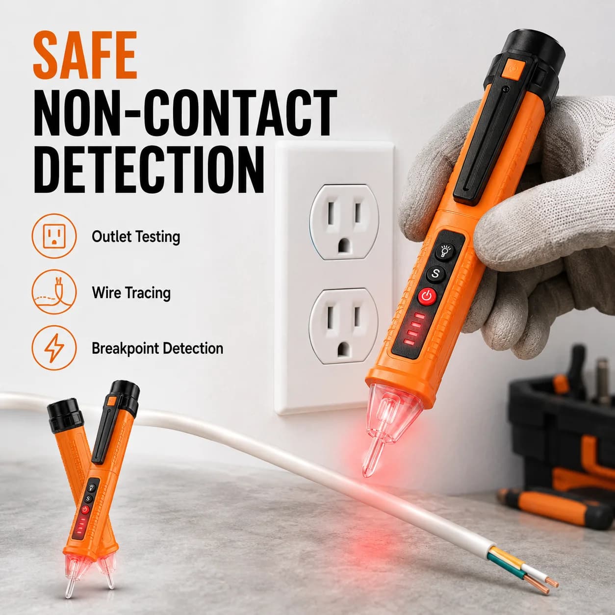 MUFASHA Contactless Voltage Detector Electric Pen Voltage Tester CA Smart Breakpoint Finder 12-1000 V