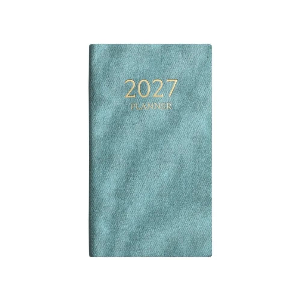 A6 Daily Planner Notebook PU Leather with Colorful Month Index Tabs Pocket Notebook 2027 Travel Planning Journal School Students