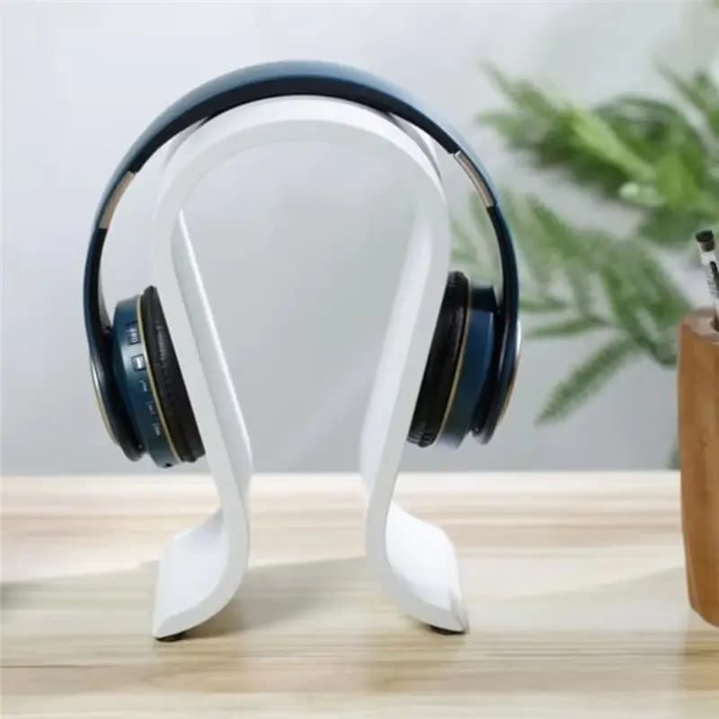 Universal Desk Display Hanger For Over Ear Headphones-Wooden Stand Holder Stable Storage Organizer Black